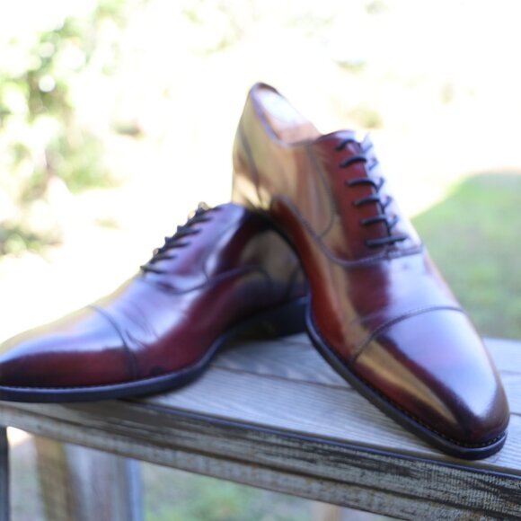 SALE - Calzoleria Harris for Barneys 10.5 Burgundy Burnished Italian Mens Dress main image 11